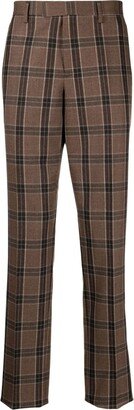 Checked Tailored Wool Trousers-AA