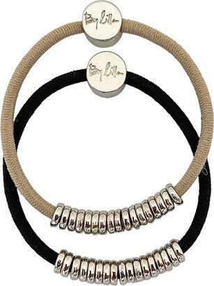 By Lilla Disc Bracelet/Hair Ties - Neutrals Silver- Brown, Neutrals