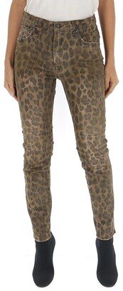 Leopard Print Skinny Jeans-AA