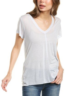 Deep V-Neck Silk-Blend T-Shirt