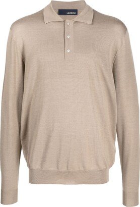 Long-Sleeve Knitted Polo Shirt
