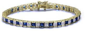 14K Over Silver Cz Tennis Bracelet