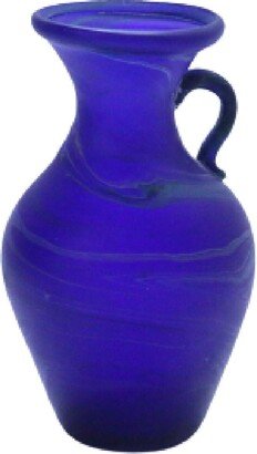 Mini Blue Glass Pitcher Jar Phoenician Hebron Wide Neck