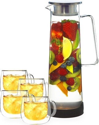 Bali Glass Infused Water Pitcher & Glassware Gift Set