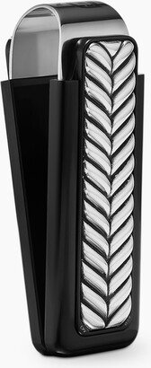 Chevron Money Clip in Sterling Silver with Black Aluminum Men's