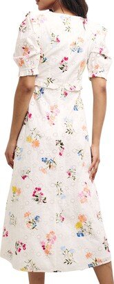 Felicia Floral Broderie Anglaise Midi Dress