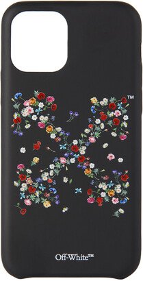 Black Floral Print iPhone 11 Pro Case