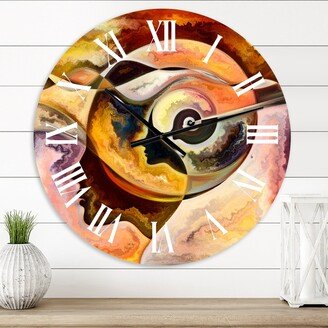 Designart 'Graphic Composition of Human Inner Silhouettes' Modern wall clock