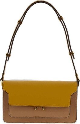 Trunk Colour-Block Foldover Top Crossbody Bag-AB