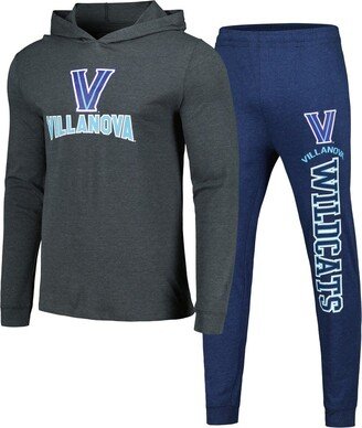 Men's Concepts Sport Navy/Charcoal Villanova Wildcats Meter Pullover Hoodie & Pant Sleep Set