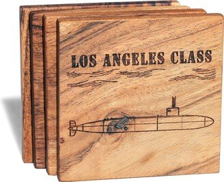 Los Angeles Class Submarine Coaster Set - Veteran Gifts Ideas For Retirement Military Home Accessories United States Navy Decorations