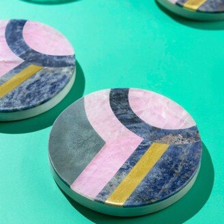 GAURI KOHLI Provence Marble Coasters, Set of 4-AA