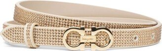 Gancini icona strass beige belt