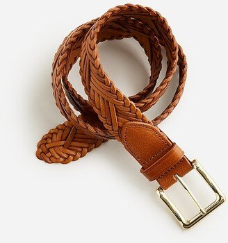 Plaited Italian leather belt