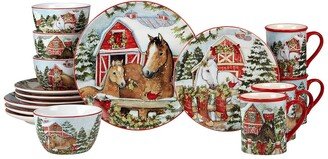 Homestead Christmas 16Pc Dinnerware Set