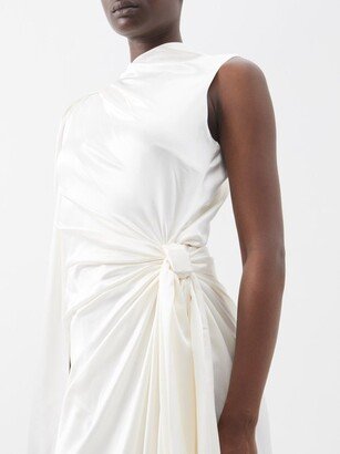 Orien Asymmetric Draped Silk-satin Dress