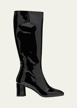 Sunset Patent Block-Heel Knee Boots