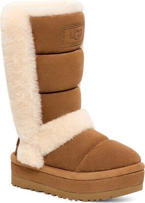 Chillapeak Genuine Shearling Trim Tall Boot