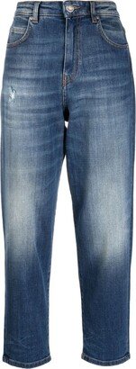 Cropped Stonewashed Jeans-AA