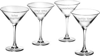 Susquehanna Set Of Four 7.25Oz Girl Talk Martini Glasses