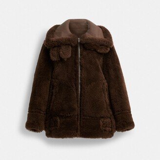 Zip Front Shearling Aviator