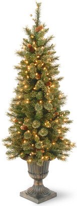 National Tree Company 4Ft Glittery Gold Pine Entrance Tree With Berries