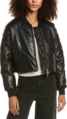 Bailey Leather Puffer Coat-AA