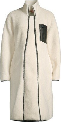 Teddi Faux Leather-Trim Coat