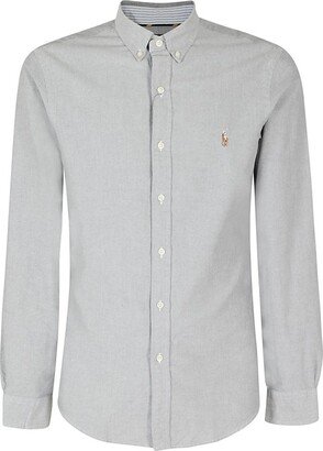 Logo Embroidered Long-Sleeved Shirt-AM