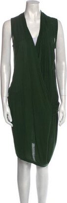 Plunge Neckline Knee-Length Dress