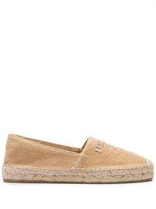 Logo-Embroidered Almond-Toe Espadrilles