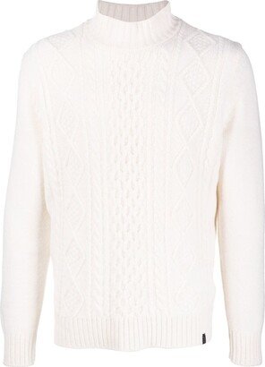 Mock Neck Cable-Knit Jumper