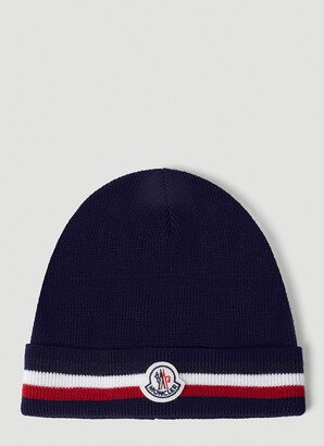 Tricolour Wool Beanie Hat - Man Hats Navy One Size