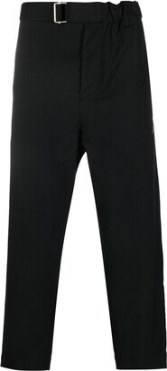 Belted-Waist Straight Trousers-AA