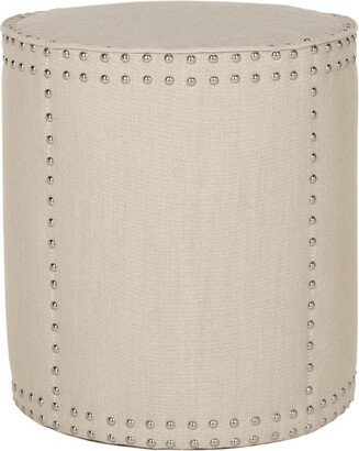 Paula Ottoman with Silver Nail Heads - Beige