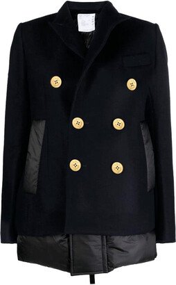 Panelled Wool Peacoat