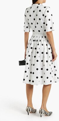 Polka-dot cotton-twill dress