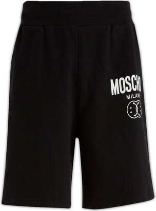 Logo Printed Elasticated-Waist Shorts-AA