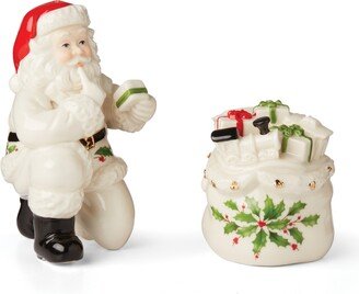 Holiday Figural Salt and Pepper Set - Red, Green and Ivory