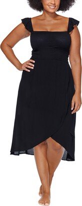 Plus Size Tropica Smocked Swim Dress Cover-Up