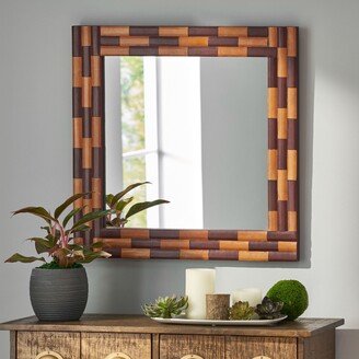 Blalock Indoor Leather Handcrafted Square Wall Mirror