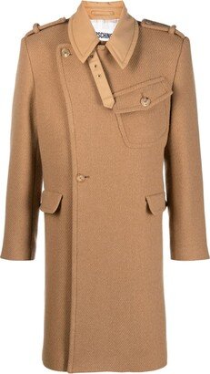 Panelled Wool-Blend Single-Breasted Coat