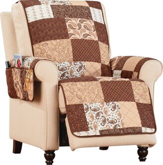 Collections Etc Paisley Printed Patchwork Furniture Protector Cover - Recliner