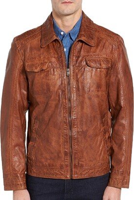 Missani Le Collezioni Washed Lambskin Leather Jacket