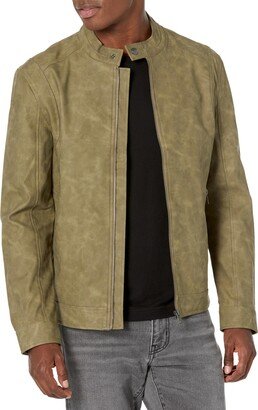 Men's Faux Leather Biker Jacket