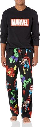 Marvel Men's Flannel Pajama Sleep Sets