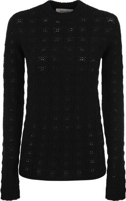 Perforated Pattern Crewneck Jumper