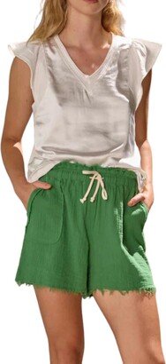 Melissa Nepton Suri Gauze Drawstring Shorts In Island Green