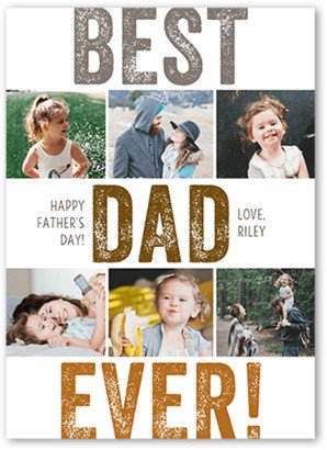 Father's Day Cards: Best Dad Forever Father's Day Card, White, 5X7, Luxe Double-Thick Cardstock, Square