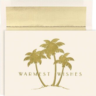 Masterpiece Studios Warmest Wishes 16-Count Christmas Cards, Gold Palms, 7.87